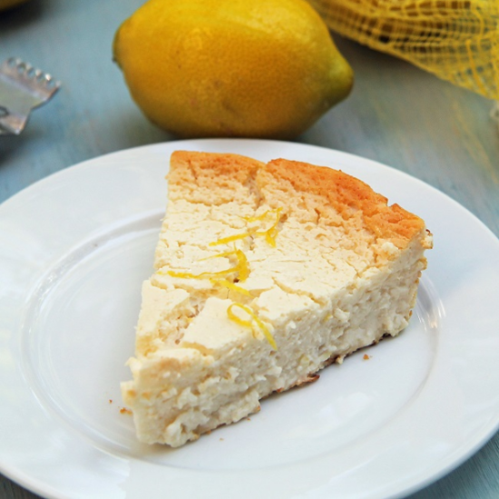 CRUSTLESS LEMON-HONEY CHEESECAK